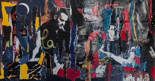 La, note bleue : collage