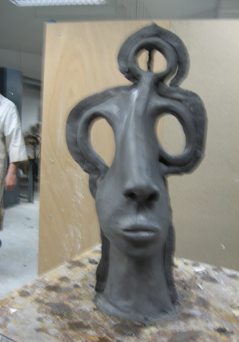 sculpture
				terre : photo d'atelier
